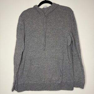 PIATTELLI BARNEY’S NEW YORK Wool Cashmere Blend Knit Grey Cozy Hoodie Sweatshirt